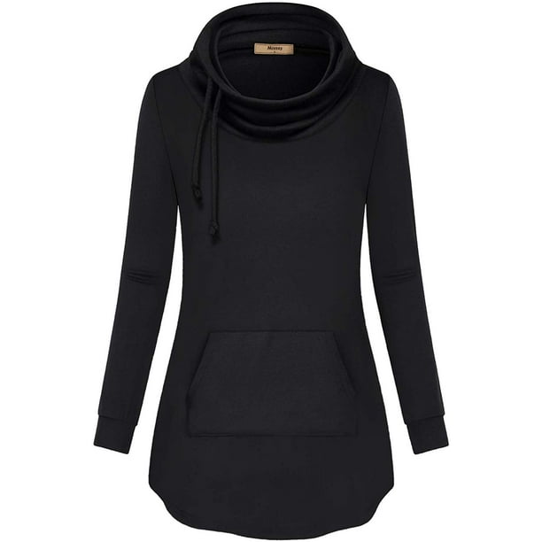 Miusey Womens Cowl Neck Long Sleeve Pullover Tunic Sweatshirts with Pocket